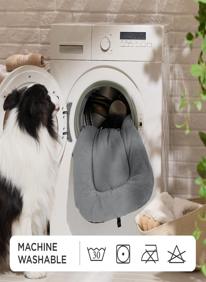 بيد شور وسادة قفص قابلة للغسل من Bedsure للكلاب الصغيرة، سرير مانع للانزلاق للجراء والكلاب - حصيرة صوفية ناعمة للغاية مسطحة ورقيقة للحيوانات الأليفة (غير مقاومة للمضغ)، رمادي فاتح 23 بوصة × 17 بوصة - Image 5